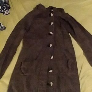 Button down long sweater