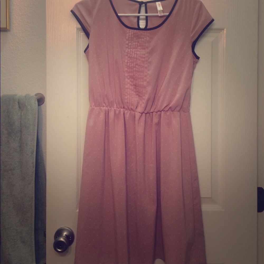 Pink polka dot dress