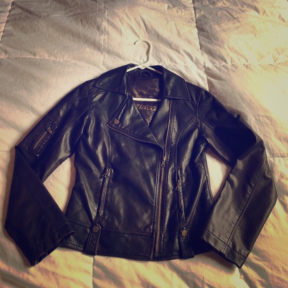 Brown faux leather jacket