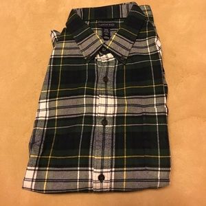 Lands End XXL Green Plaid Men's Flannel Shirt