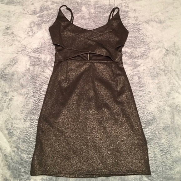🔥Sparkly Black Cutout Dress - Picture 1 of 4