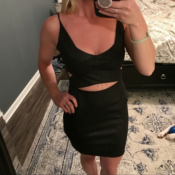🔥Sparkly Black Cutout Dress - Picture 4 of 4