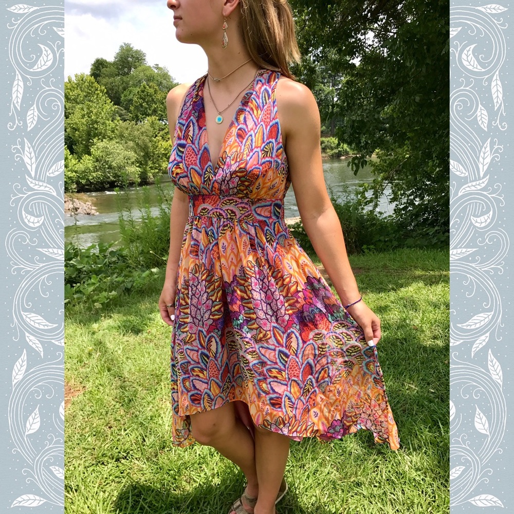 Nicole Miller Artelier Silk Colorful High Low 👗 4