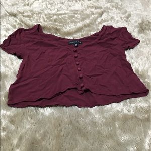 Kendall & Kylie Cropped Button Up Top