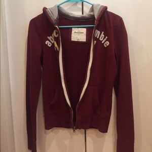 Maroon Abercrombie zip-up sweater (youth XL)