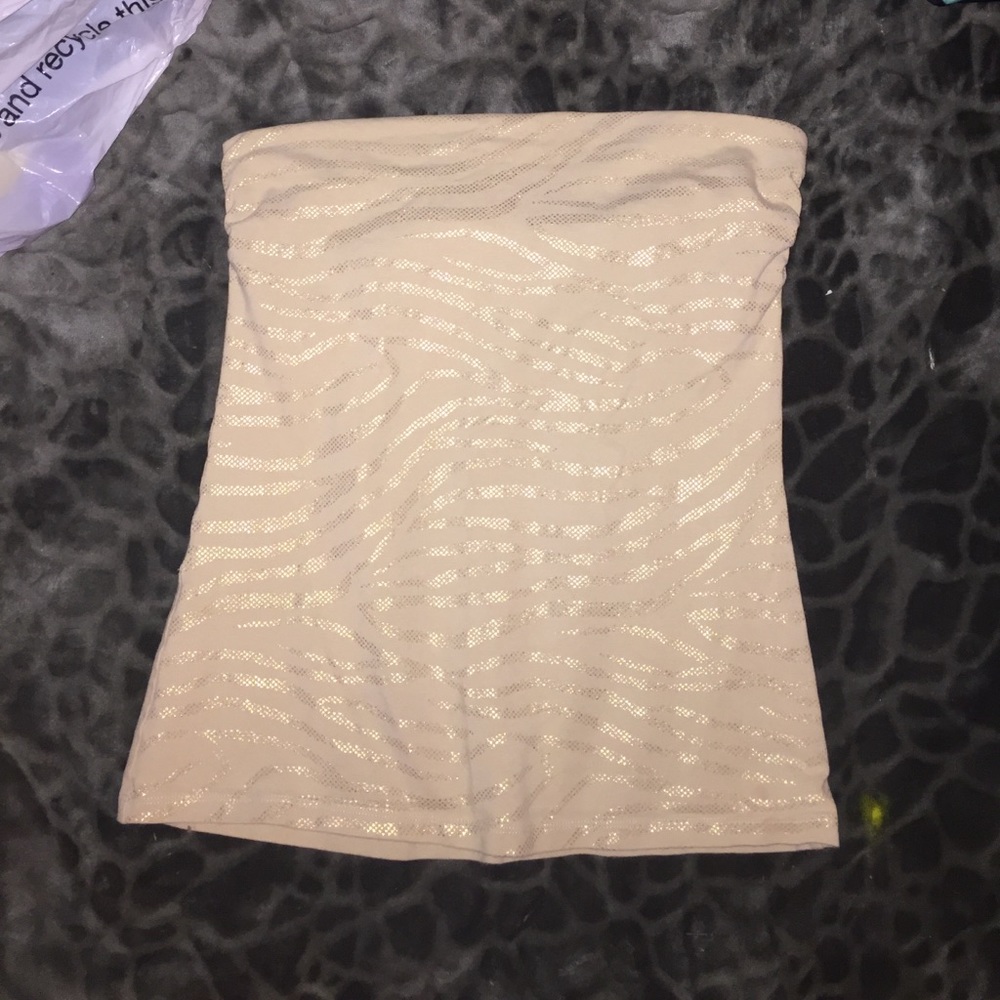 Small Strapless zebra print tank with built in bra