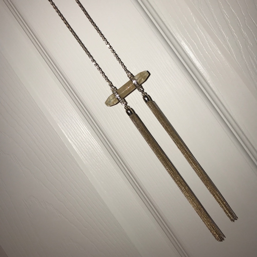 Long gold necklace