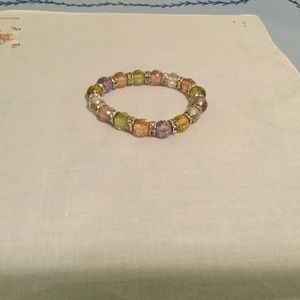 Faceted glass bead bracelet