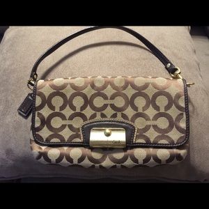 Authentic Large Signature Coach Wristlet