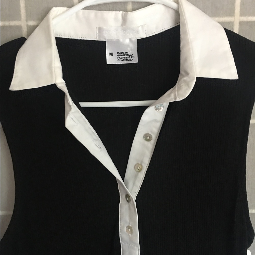 black with white detail dress