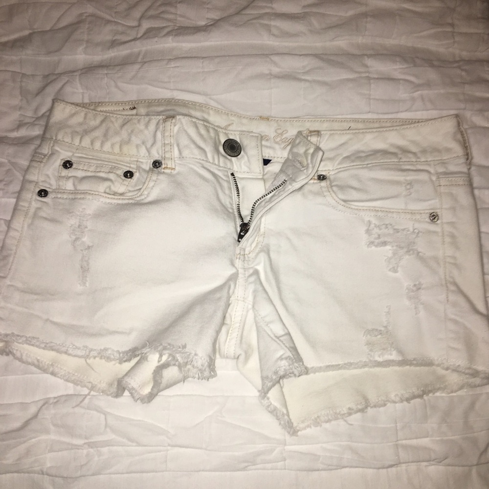 White jean shorts