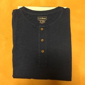 LL Bean Long Sleeve Men's XL Henley Shirt - New