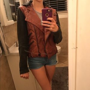 Brown leather jacket