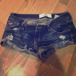 Dark denim shorts with rips