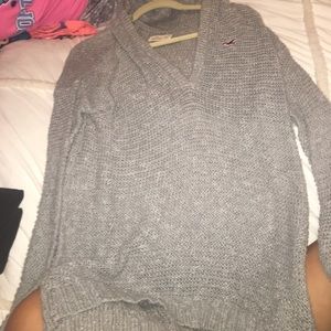 Gray knit sweater