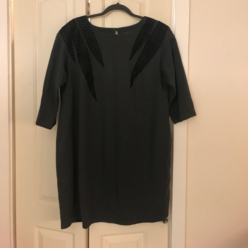 Leaf embossed dress