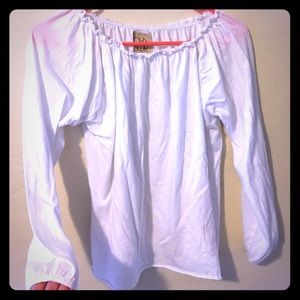 Chaser "scrunch off the shoulder" long sleeve top