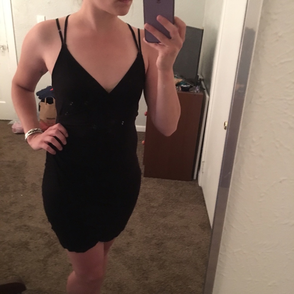 Cotton cross back mini dress