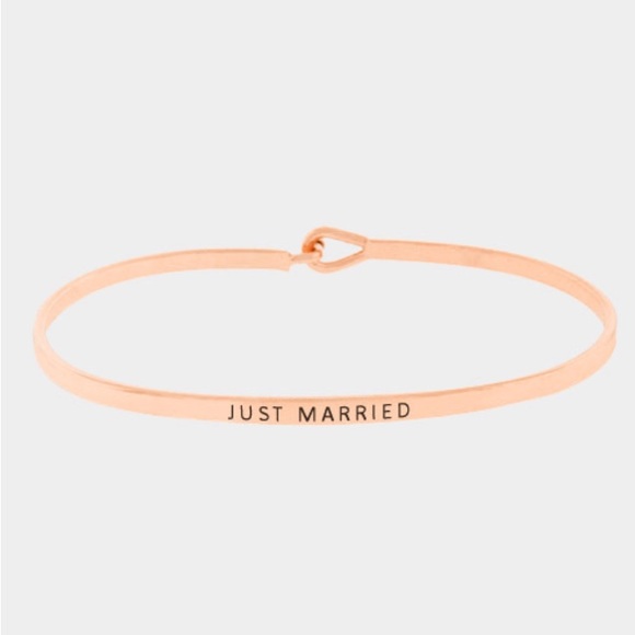 "Just Married" Rose Gold Tone Bracelet - Picture 1 of 2