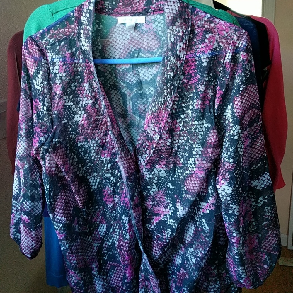 Pink python print blouse