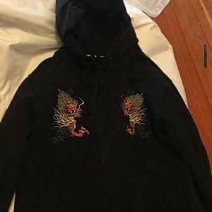 HUF sweatshirt black w/ dragon embroidery