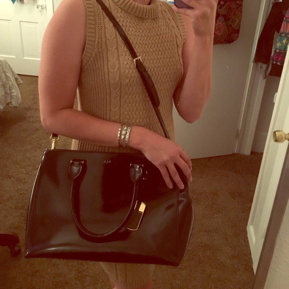 Black patent leather purse