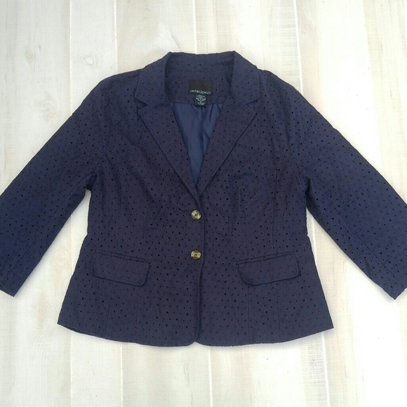 Cynthia Rowley Jackets & Blazers - Cynthia Rowley blue eyelet blazer 3/4 Sleeve