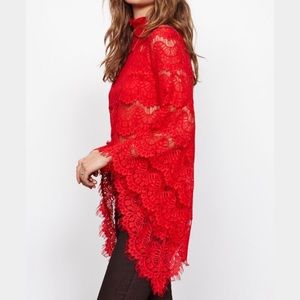Gorgeous crop top lace see thru bell sleeves