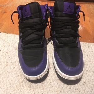 Purple and black Nike Air's