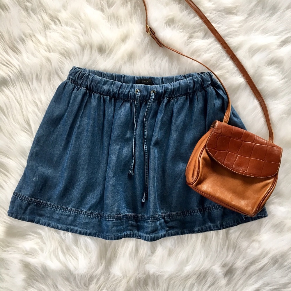 J. Crew Lightweight Washed Chambray Skirt
