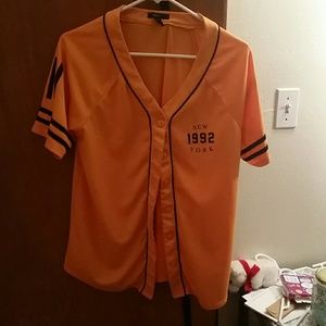 Medium orange button down jersey