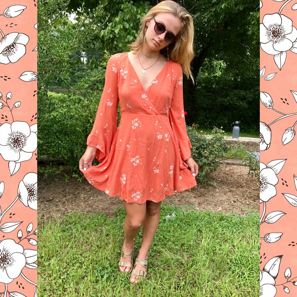 Free People Jasmine Embroidered Boho Wrap Front 👗