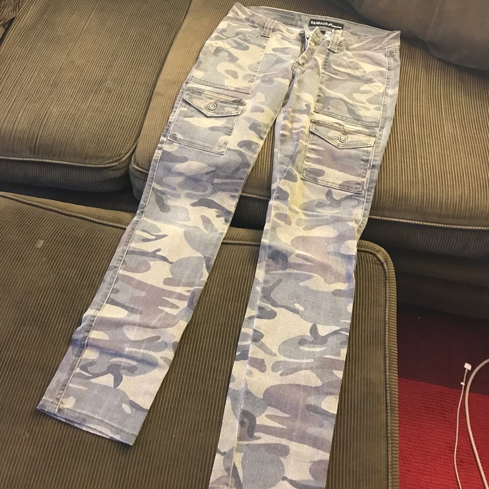 Rampage Premium camouflage jeans pockets size 7