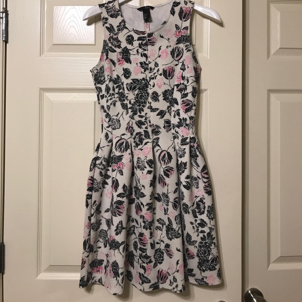 Black and pink floral dress