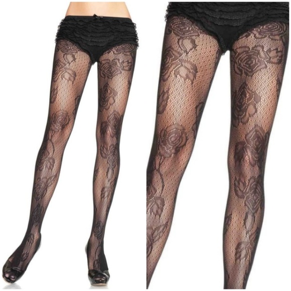 . Accessories - 🎃 Rose Lace Fishnet Stockings Pantyhose Jacquard