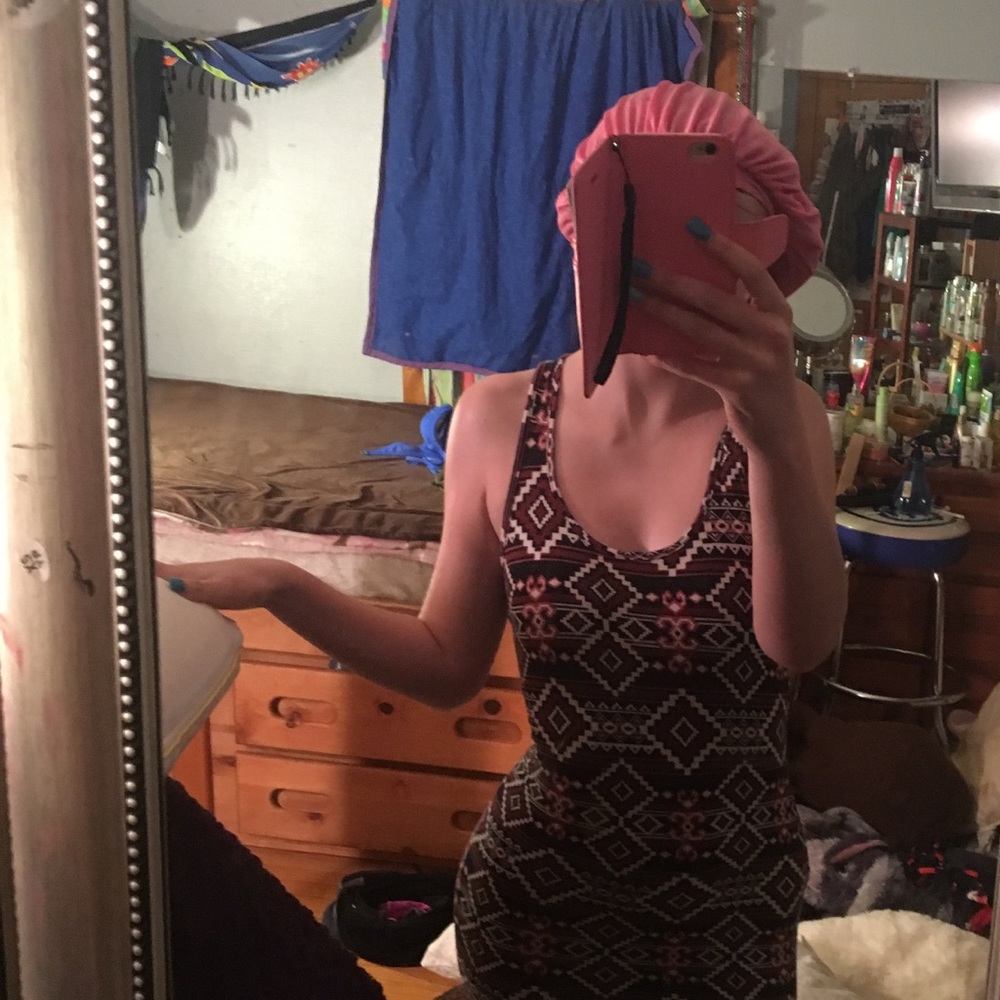 Aztec print bodycon dress