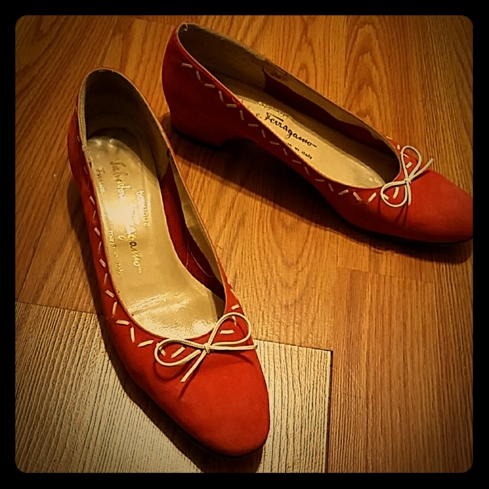 Women's Red Flat Ferragamo Shoes