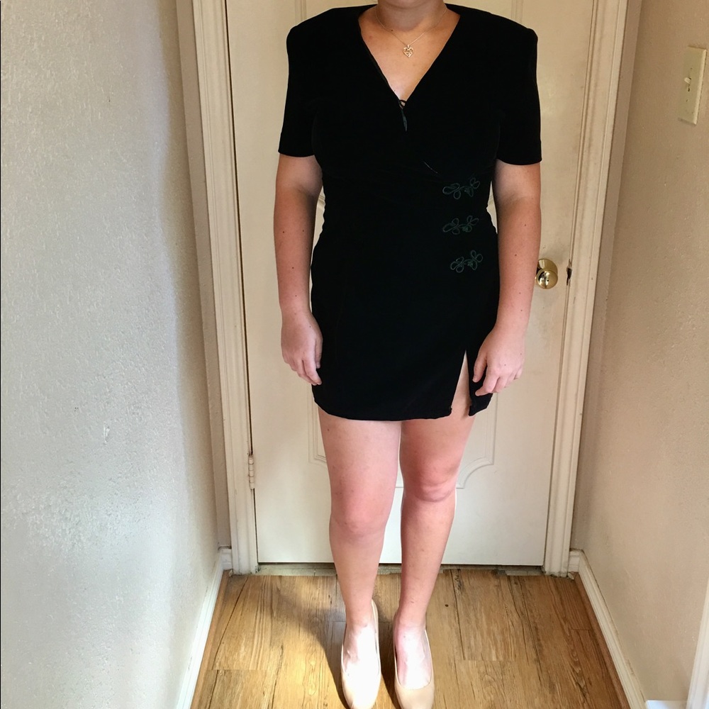 *VINTAGE* Velour Chinese Inspired Dress
