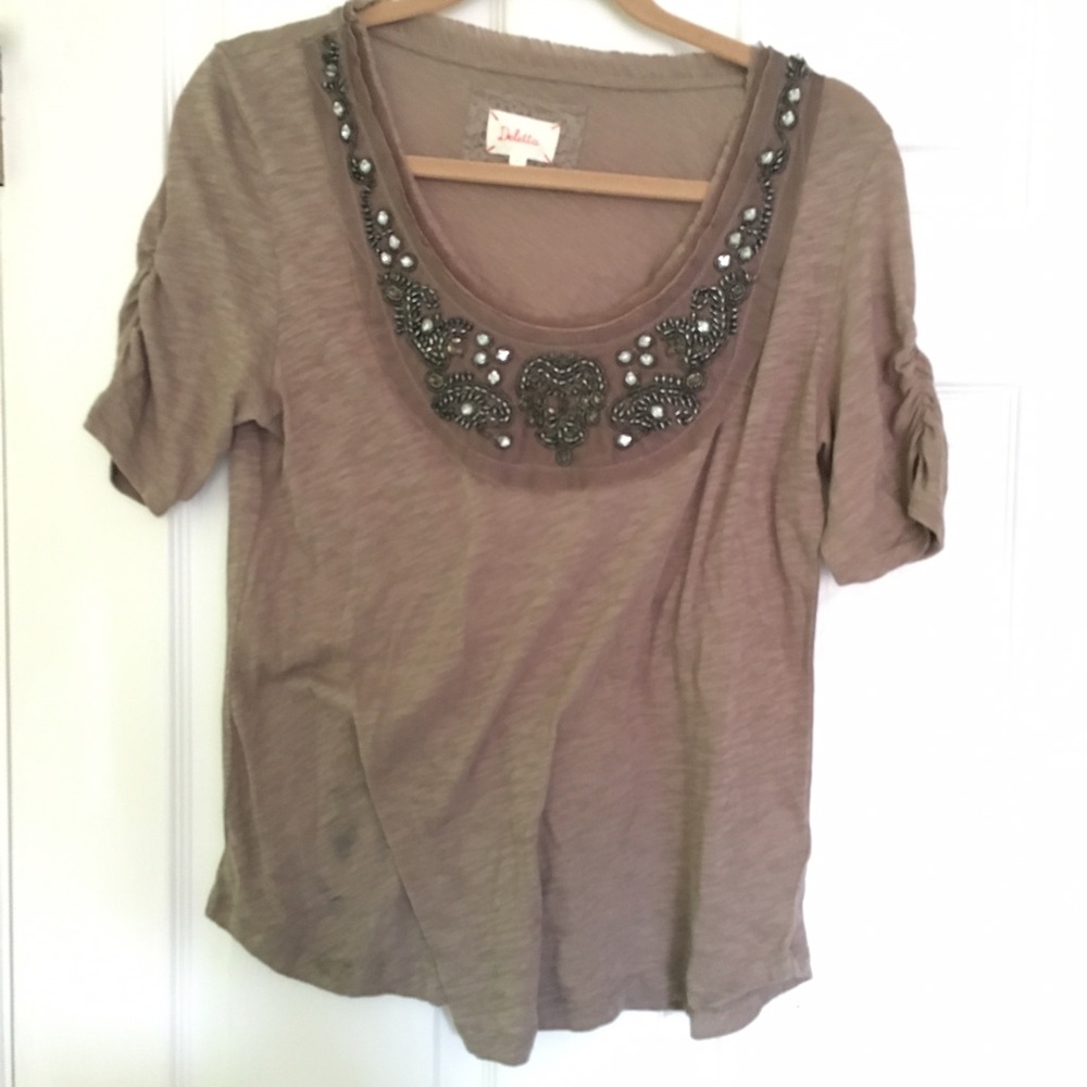 Embellished anthro top