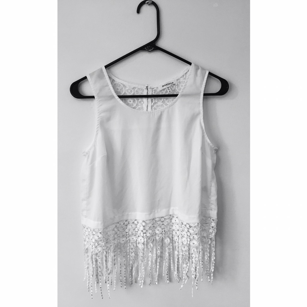 Beautiful White Fringe Top
