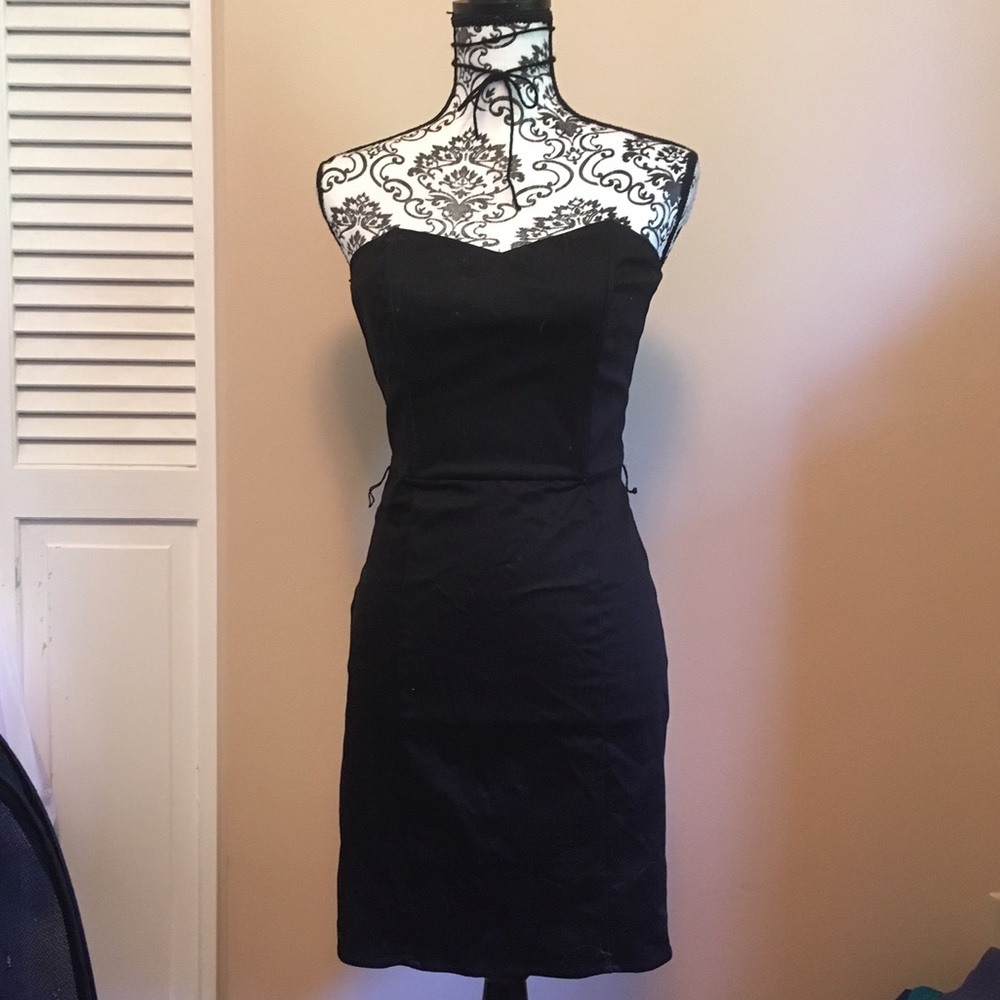 Strapless black dress
