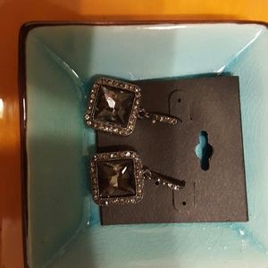 Crystal Square Drop Earrings