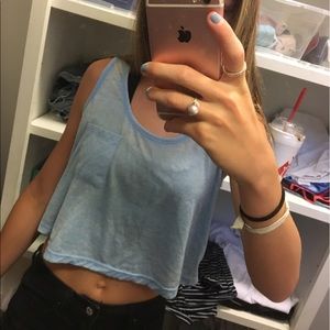 blue crop top