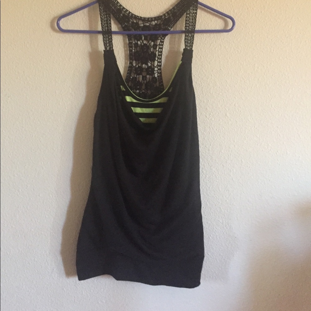 Black tank top with lace back size small