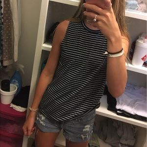 black and white striped tank top