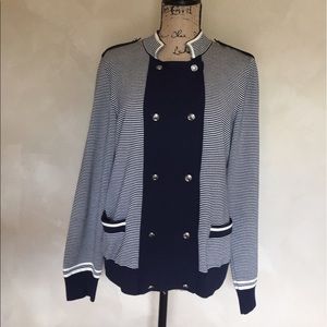 St. John double breasted striped cardigan sweater St. John double breasted striped cardigan sweater