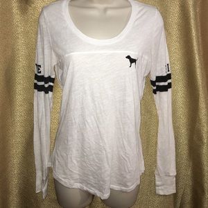 PINK Victoria Secret White Long Sleeve Tee