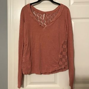 Free People Lace Patchwork Shirt