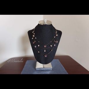 ‼️Final Price‼️Triple Strand Butterfly Necklace