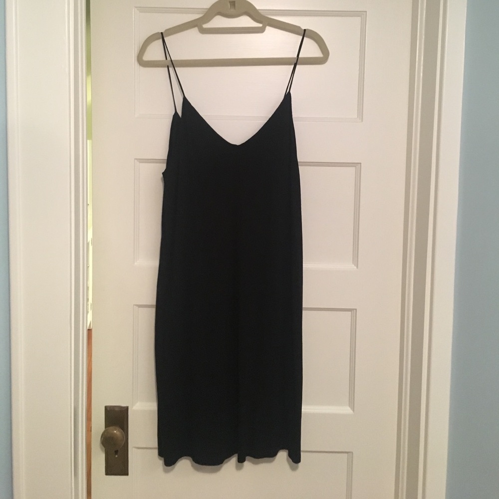 H And M black slip dress